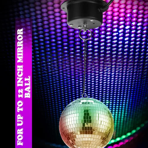 Miniatura 3 de Therwen 3 piezas de motor de bola de discoteca resistente 3RPM rotación lenta espejo motor de bola rotador para 12-16 pulgadas debajo
