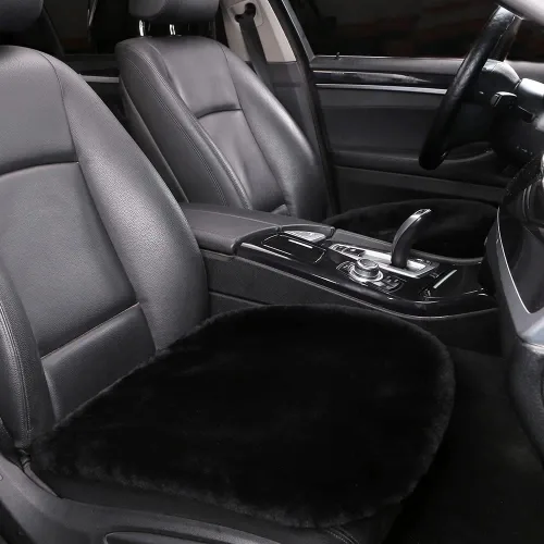 Miniatura 13 de LLB Fundas de asiento de asiento de automóvil de oveja genuina para automóviles, camiones, SUV, almohadilla protectora de asiento cómoda para Gris