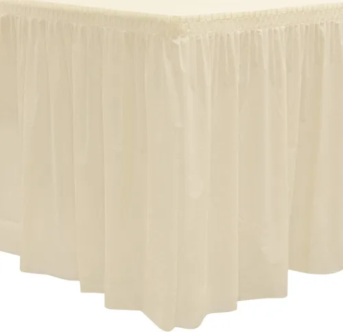 Miniatura 37 de Party Essentials Falda de mesa de plástico desechable resistente, 1 unidad, 29 pulgadas de ancho x 14 pies (168 pulgadas) de largo, amarillo