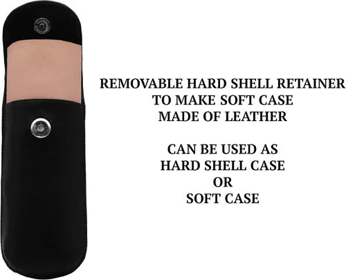 Miniatura 4 de Funda rígida para gafas de cuero genuino de grano completo para hombres y mujeres