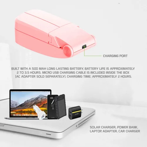 Miniatura 6 de Cellet Mini ventilador portátil de refrigeración de aire de 500 mAh cargado por USB. Cabezales dobles duraderos y ligeros ideales para el hogar