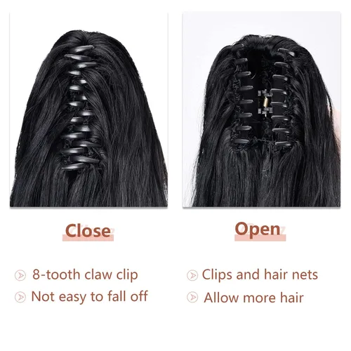 Miniatura 99 de Extensiones de cola de caballo de cabello rubio, extensiones de cola de caballo para mujer, pinza de extensiones de cabello rizado de 12 pulgadas