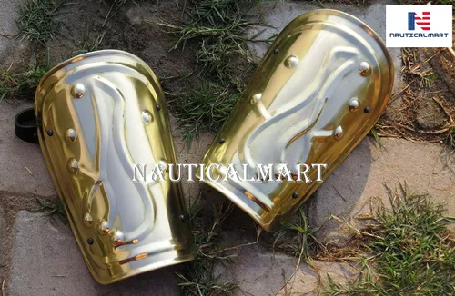 Miniatura 2 de NAUTICALMART Brazales de armadura griega, abrazaderas con acabado de latón, Latón