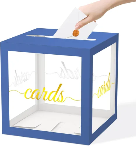 Miniatura 17 de QISOLIY Caja Negra para Tarjetas Cajas de Tarjetas de Boda para Recepción Portador de Caja de Tarjetas de Regalo Caja de Dinero para Graduaciones