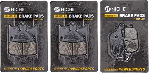 NICHE Juego de pastillas de freno para Yamaha FZ6 FZ6R 5VN-25805-00-00 5VX-25806-00-00 Delanteras traseras orgánicas