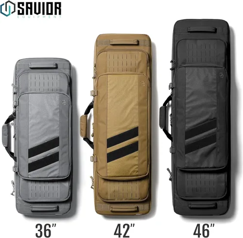 Miniatura 6 de Savior Equipment Specialist Series Tactical Double Long Gun Bag Case Backpack 4 Pistol Handgun Storage, Lockable Zippers, Padded Drag Handles, Gris