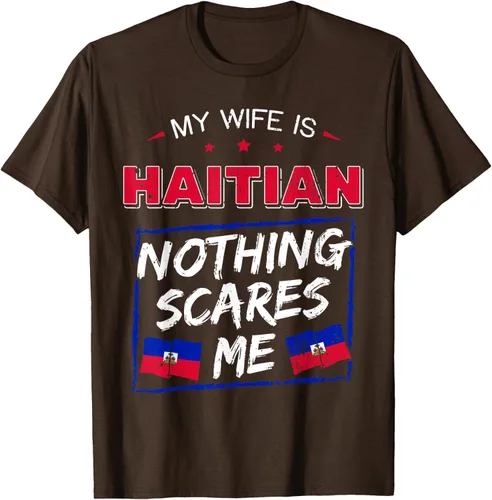 Miniatura 55 de My Wife Is Haitian Republic of Haiti Heritage Roots - Camiseta con bandera, Negro, S