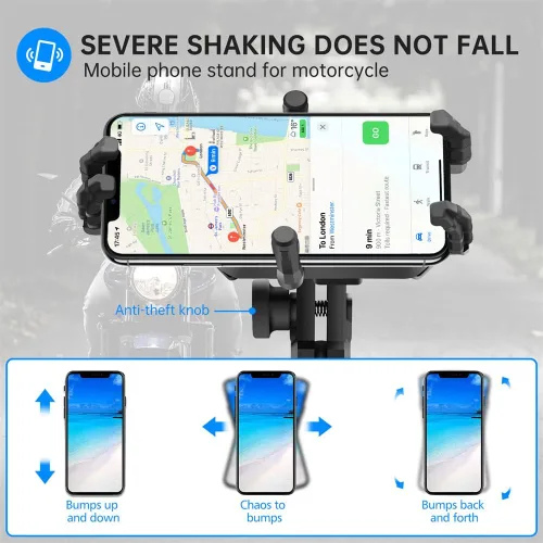 Miniatura 2 de Soporte universal para teléfono de motocicleta, impermeable, a prueba de golpes, soporte para teléfono celular, soporte de navegación para llevar
