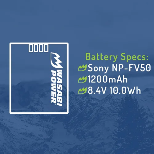Miniatura 2 de Wasabi Power Batería (paquete de 2) y cargador para Sony NP-FV30, NP-FV40, NP-FV50 y Sony DCR-SR15, SR21, SR68, SR88, SX15, SX21, SX44, SX45, SX63