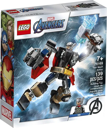 LEGO Marvel Avengers Classic Thor Mech Armor 76169 Cool Thor Hammer Playset; juguete de construcción de superhéroes para niños, nuevo 2020 (139