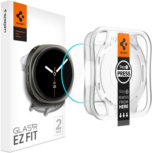 Miniatura 9 de Spigen Protector de pantalla de vidrio templado [GlasTR EZ FIT] diseñado para Galaxy Watch 7 (40mm) - Paquete de 2