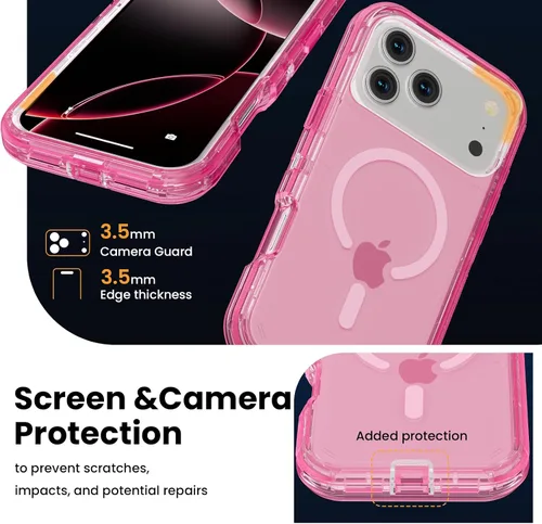 Miniatura 7 de Follaroma para iPhone 17 Pro Max, Funda Compatible con MagSafe, Funda Magnética Transparente de Doble Capa, Funda Resistente Anti-Caída y a Prueba