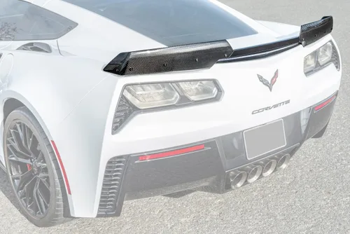 Extreme Online Store Repuesto para Chevrolet Corvette C7 2014-2019 | Z06 Etapa 2 Estilo de Fábrica GM Alerón Trasero de Fibra de Carbono Extensiones