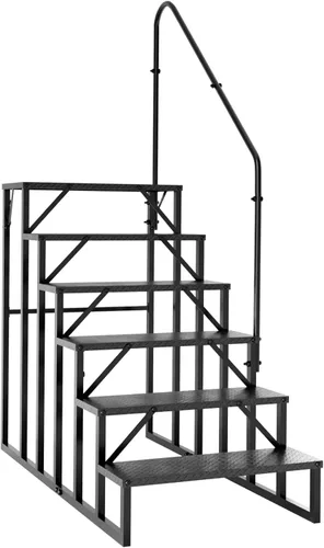 Miniatura 10 de Escalera de escalón, taburete con asa, escalera de piscina resistente sobre el suelo, 660 libras, escalones de cámper al aire libre, escaleras
