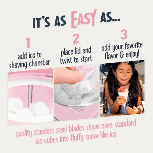 Miniatura 4 de Nostalgia Máquina Retro para Hacer Conos de Nieve – Máquina de Hielo Raspado de Mostrador de 5 Cuartos – Cuchillas de Acero Inoxidable – Incluye 2