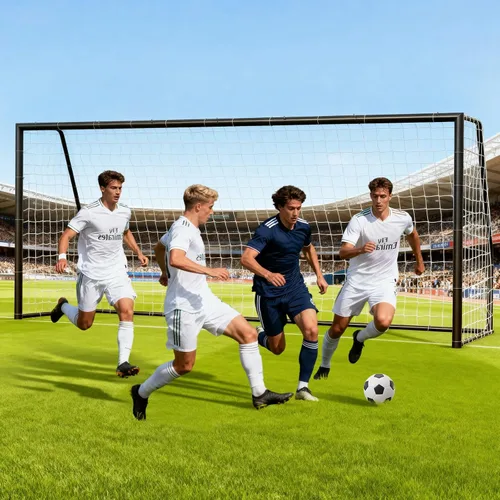 Miniatura 16 de NAIZEA Soccer Goals - 24x8/21x7/18x7/12x6/16x7/10x6/8x6/6x4FT Soccer Goals for Backyard Training- Portable Metal Soccer Net for Youth & Adults