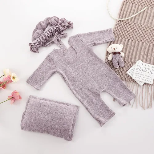 Miniatura 7 de Holibeat Accesorios de fotografía morados para bebé niña súper suaves recién nacida trajes de sesión de fotos disfraces (morado)