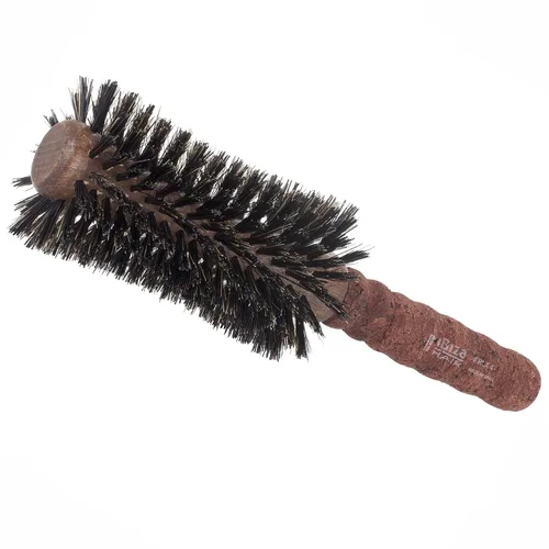 Ibiza Hair Cepillo cóncavo de cerdas de jabalí (RLX4-2.559 in) | Cerdas arremolinadas reforzadas con mango de corcho | Contornea a la forma de la