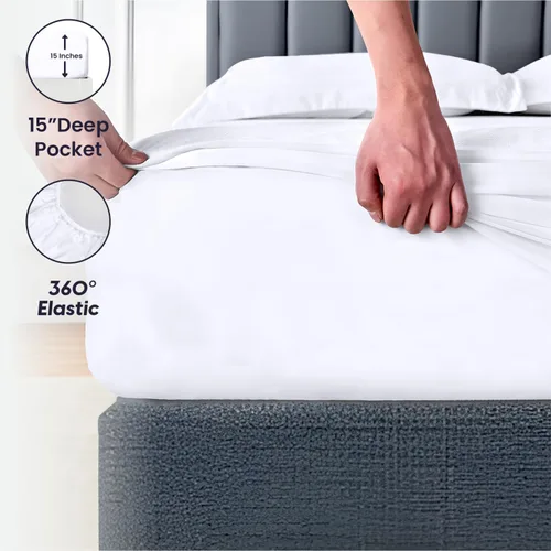 Miniatura 6 de SGI Bedding 108" x 108" Juego de sábanas de 4 piezas de tamaño Alaskan King de 1000 hilos 100% de algodón egipcio - Sábanas de bolsillo profundo