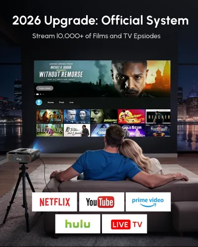 Miniatura 5 de Proyector diurno 4K 2026 actualizado 2400 ANSI [tapa de lente automática] HDR10+ Ultra HD Proyector inteligente con AI-PQ ToF Autofocus HDMI eARC