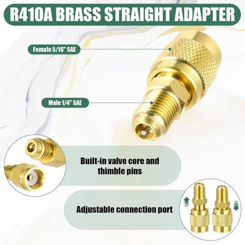 Miniatura 4 de Kit de adaptador R410a de 35 piezas de mini adaptador split 45° 90° manguera de refrigerante, 5/16 pulgadas hembra 1/4 pulgadas macho, 1/2 pulgadas