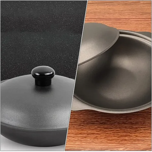Miniatura 9 de Cabilock Hogar Pequeño Hierro Pot Basics Esmalte Hierro Fundido Claypot: Sartén Cazuela Cubierta 7.1 in Olla De Arcilla Olla De Arroz