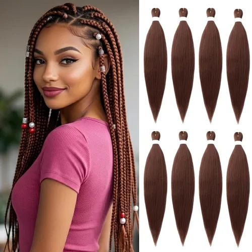 Beyond Beauty - Trenzas preestiradas de cabello profesional sin picazón, ajuste de agua caliente, fibra sintética, textura Yaki, extensiones