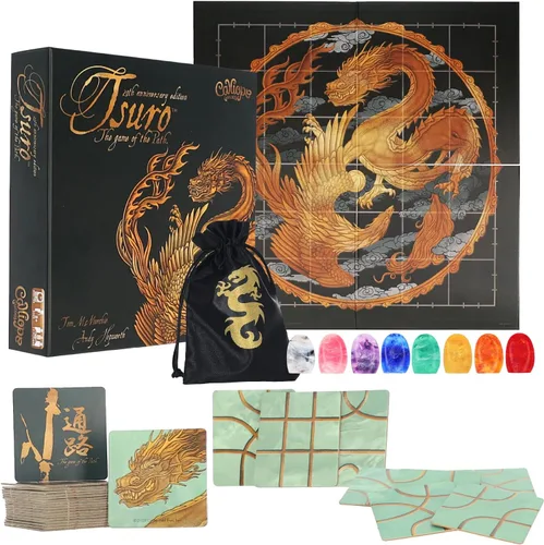 Tsuro 20th Anniversary Edition - Juego de mesa de estrategia de colocación de azulejos galardonado, 2-8 jugadores a partir de 8 años