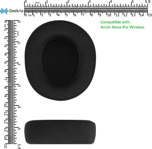 Miniatura 6 de Geekria Almohadillas de repuesto de tela de malla cómoda compatibles con SteelSeries Arctis Nova Pro Wireless, auriculares Nova Elite, almohadillas