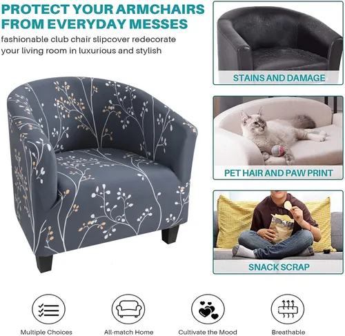 Miniatura 4 de NILUOH Funda para silla de club, funda elástica para sillón, protector de muebles para sala de estar (04)