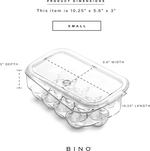 Miniatura 3 de BINO Contenedor de Plástico para Huevos para Refrigerador - Transparente, 13 Unidades, Resistente, Duradero