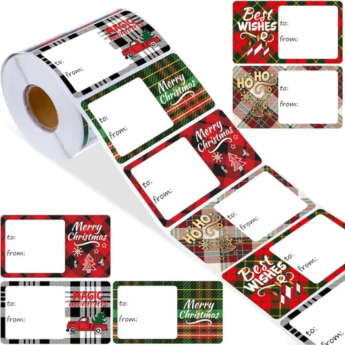 Miniatura 15 de Outus 500 Piezas Etiquetas de Navidad Autoadhesivas Etiquetas de Regalo para Regalos de Navidad Etiquetas de Nombre de Navidad Pegatinas para Papel
