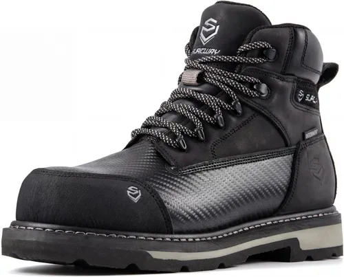 Miniatura 8 de SUREWAY Botas de trabajo GoodyearWelt resistentes al agua para hombre, 6 pulgadas, suaves, compuestas, resistentes al aceite/antideslizante, suela