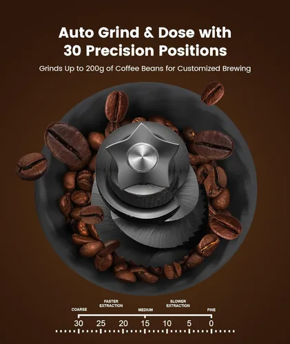 Miniatura 3 de Máquina de café expreso (2025 Mejora) de 20 bares con molinillo de café anti-obstrucción incorporado, máquinas de café expreso con varita