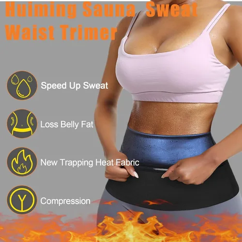 Miniatura 4 de Huiming - Traje de sauna para mujer, reductor de cintura para entrenamiento de cintura, banda de sudor para el estómago, cinturón inferior