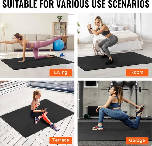 Miniatura 7 de VEVOR Large Exercise Mat, 12'x6'/10'x6'/9'x6'/8'x6'/8'x5'/7'x5'/6'x4' (7mm) Extra Thick, Non Slip High Density Premium Workout Mat, Exercise Yoga