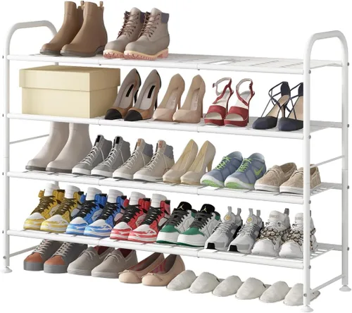 Miniatura 17 de LINZINAR Zapatero de 2 niveles organizador de almacenamiento para armario entrada metal negro
