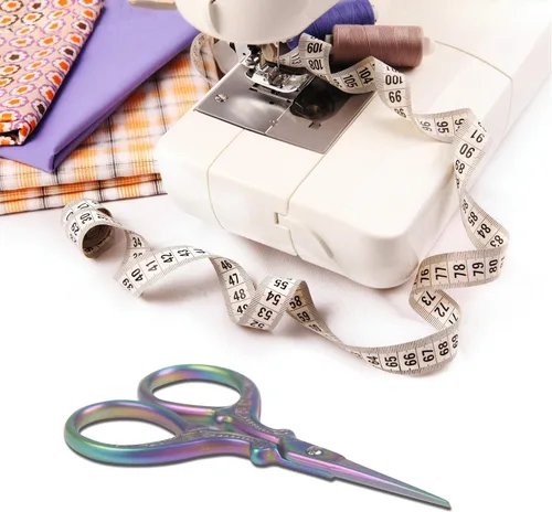 Miniatura 5 de Tijeras de bordado bonitas de 3.6 pulgadas para manualidades, costura, roscado, tijeras de costura con cubierta de tijera de cuero para coser