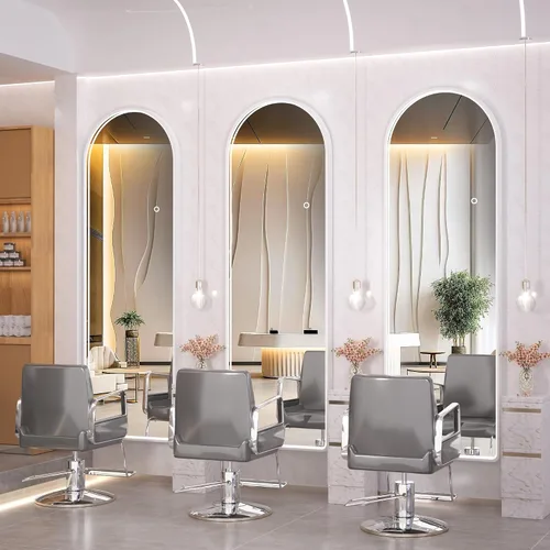 Miniatura 7 de Hasipu Espejo de Cuerpo Completo de 55" X 18" con Luces, Espejo LED de Cuerpo Completo con Marco Blanco en Arco y 3 Temperaturas de Color y Brillo