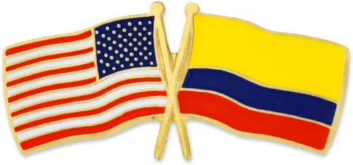 Miniatura 84 de PinMart Pin de solapa esmaltado con bandera de la amistad cruzada de Estados Unidos y el mundo
