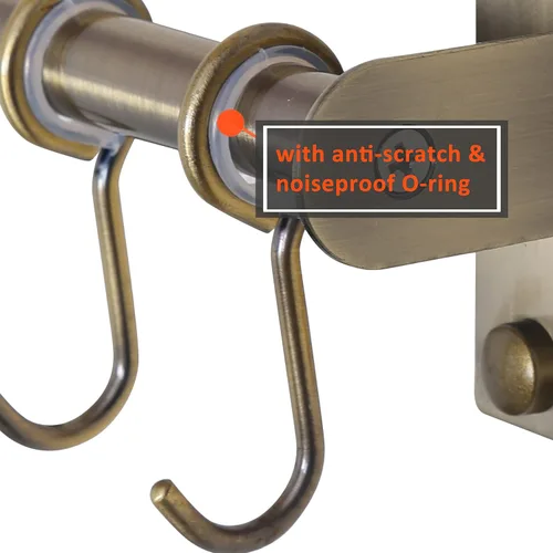 Miniatura 8 de Dseap Soporte para utensilios de cocina, soporte de pared para ollas y sartenes, riel de cocina con 8 ganchos para colgar utensilios de cocina