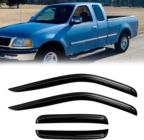 Miniatura 21 de Protectores de lluvia de ventana para Ford F150 SuperCab 2004-2014 2 piezas deflector de ventana para 09-14 F-150 con 2 puertas delanteras