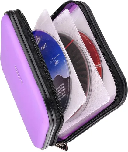 Miniatura 12 de Cartera de CD DVD, Capacidad de 32 Unidades, Resistente, Funda para Discos de DVD/CD para Coche, Disco de Almacenamiento Portátil para DVD/VCD