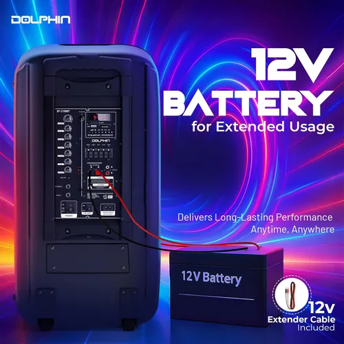 Miniatura 6 de Dolphin Altavoz Bluetooth dual de 10 pulgadas para fiestas, altavoz grande de 1000 W con 2 micrófonos inalámbricos, graves potentes, luces LED