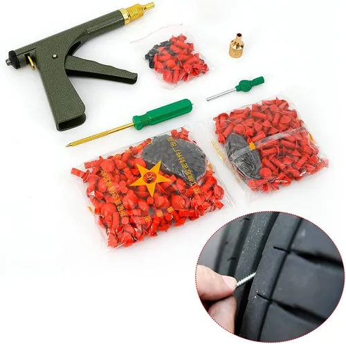 Miniatura 2 de Pistola de tapón de neumáticos de alta resistencia, kit de reparación de neumáticos de hongos, herramienta universal de reparación de pinchazos sin