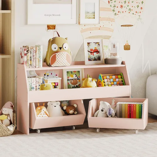 Miniatura 6 de Organizador de almacenamiento de juguetes Fulhope para niños, gabinete de almacenamiento de juguetes con cajones, estante de juguetes para niños