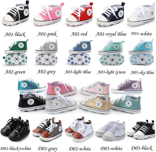 Miniatura 2 de KIDSUN - Zapatos deportivos unisex de caña alta para bebés, mezclilla de lona, suela antideslizante, suaves, para los primeros pasos