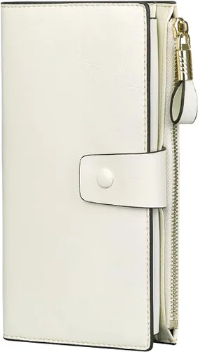 Miniatura 46 de Itslife - Cartera de piel sintética encerada para mujer con bloqueo de identificación de radio frecuencia (RFID), de gran capacidad, encerada