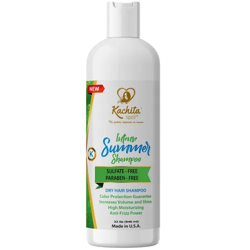 Kachita Spell Nuevo Champú Hidratante Hidratante Intenso Verano Sin Sulfatos y Parabenos Para Cabello Seco Medio a Grueso, Color Tratado Hecho en