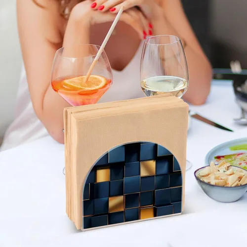 Miniatura 7 de Black and Gold Style Acrylic Napkin Holder for Outdoor, Dining, Freestanding Table Napkin Dispenser for Home Decor for Bathroom, Restaurant